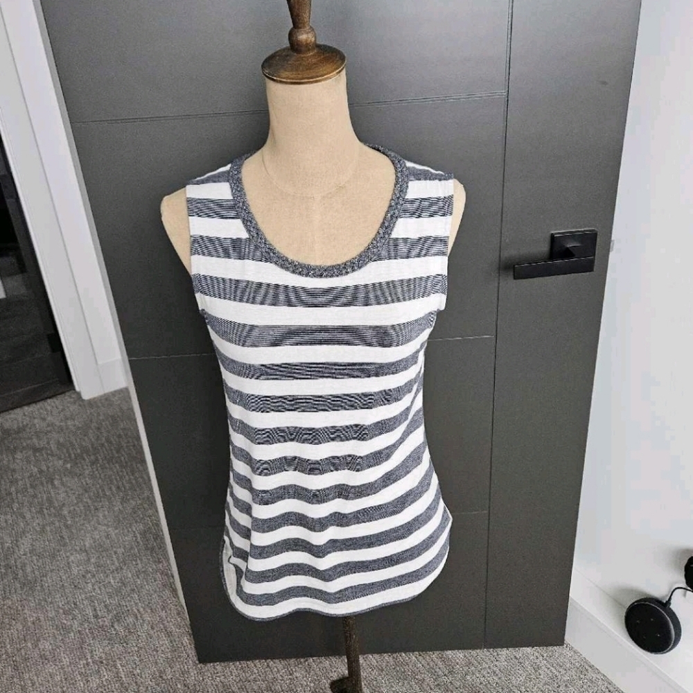 Talbots blue and White Striped Tank Top
